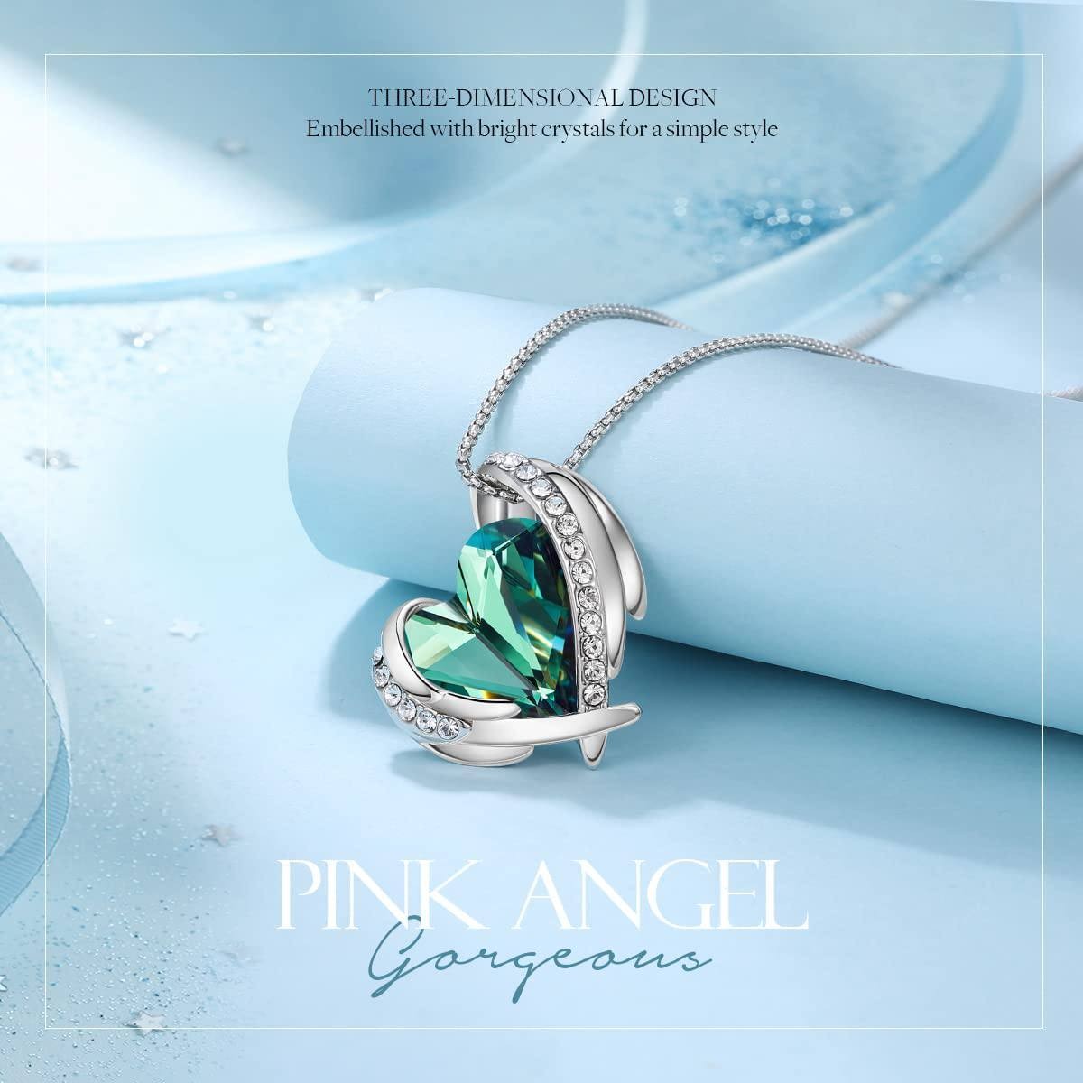 CDE Love Heart Pendant Necklaces for Women Silver Tone Rose Gold Tone Crystals Birthstone Christmas Jewelry Gifts for Women Mother's Day