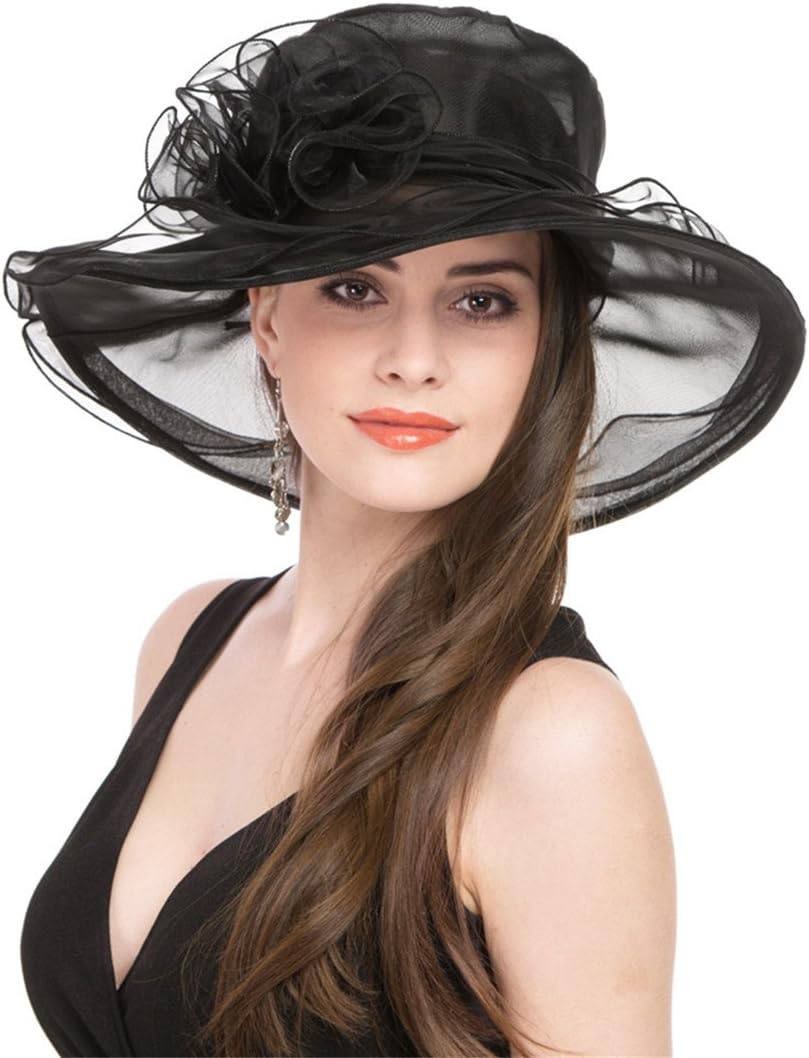 SAFERIN Women's Organza Church Fascinator Bridal Tea Party Wedding Hat