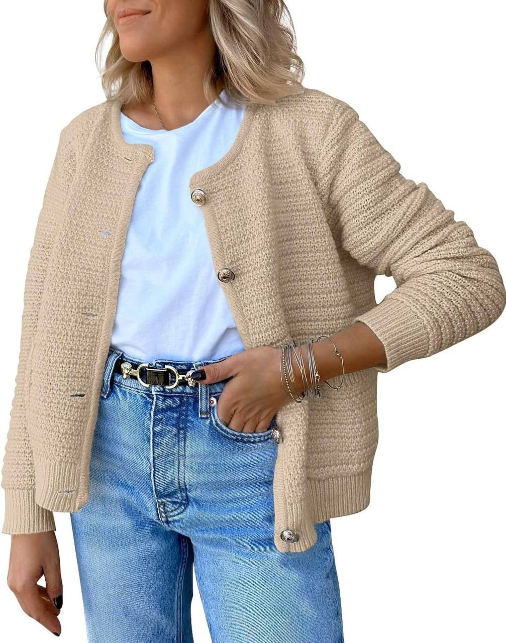 LILLUSORY Women's Cardigan Sweaters 2023 Fall Open Front Long Sleeve Button Down Knit Cardigans Outerwear with Pockets