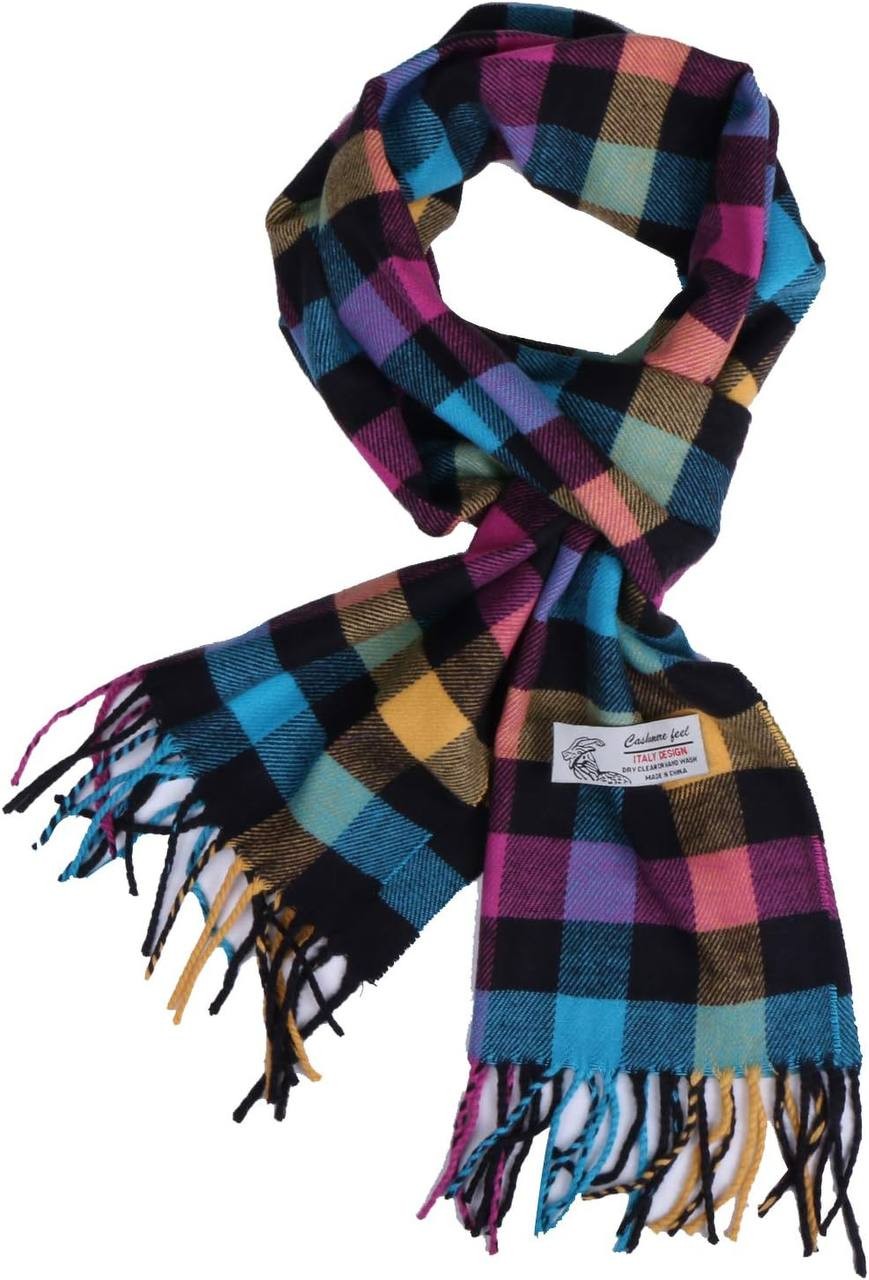 TZ Promise Herringbone Houndstooth Checked Pattern Cashmere Feel Classic Soft Luxurious Winter Scarf For Men Women