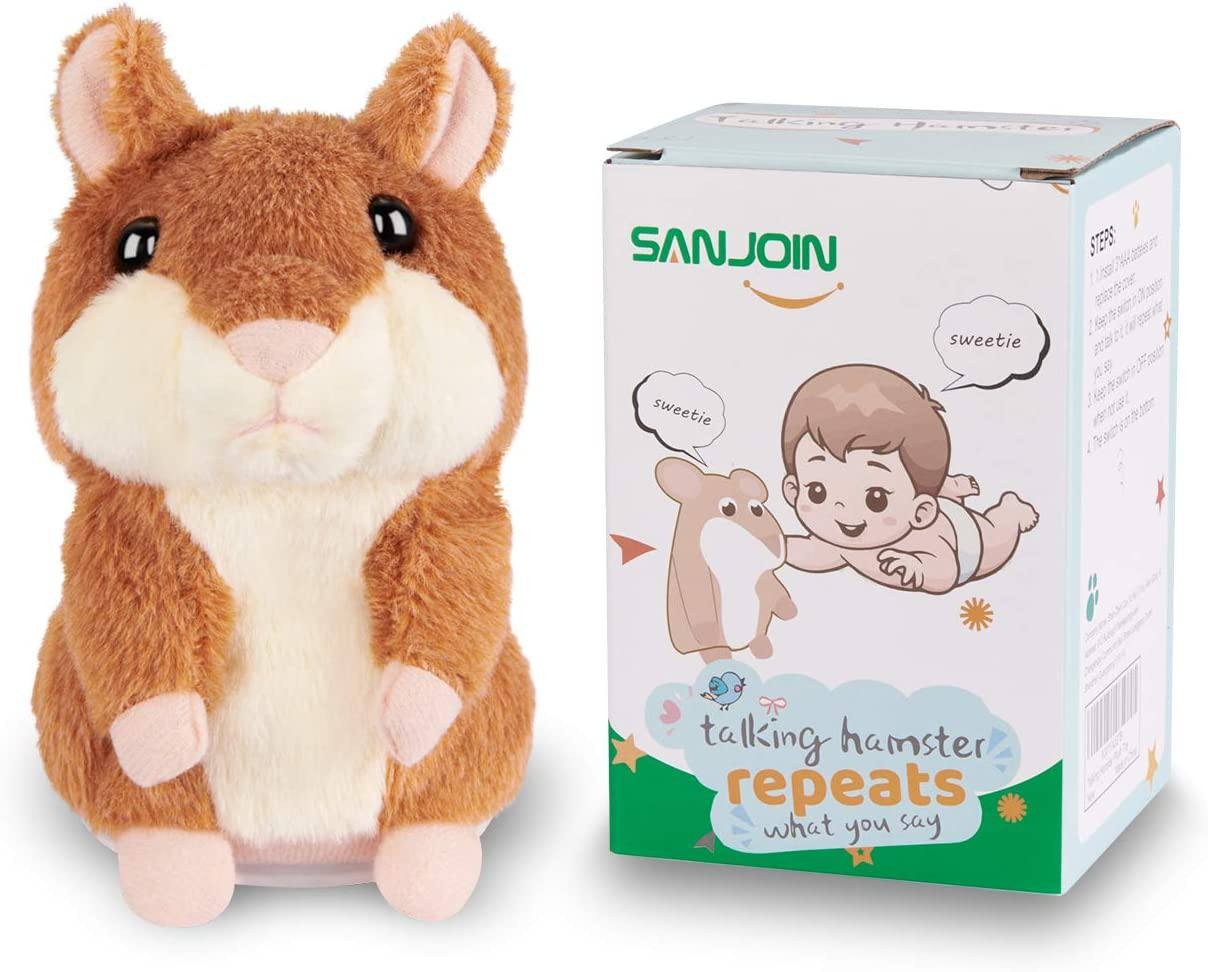 SANJOIN Toddlers Toys for 2 3 Year Old Talking Hamster Repeats What You Say, Talking Interactive Toy Repeating Birthday Gift, Kids Toys for Boys Girls Gifts for 1.5+ Year Old Kids, Baby, Child