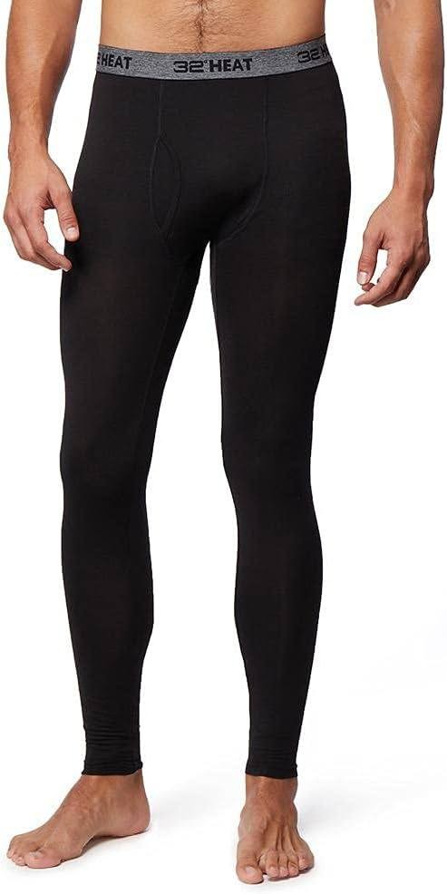 32 Degrees Heat Mens Performance Thermal Lightweight Baselayer Legging Pant, Black, Medium