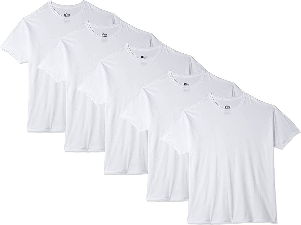 Hanes Men's T-Shirts Pack, 100% Cotton Crewneck Tees, Multipack, Big & Tall Moisture-Wicking Cotton Tee Shirt 2-Pack