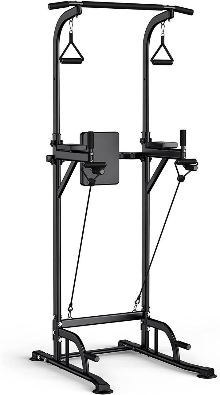 WMK Power Tower Dip Station Pull Up Bar for Home Gym Strength Training Fitness Workout Equipment Height Adjustable Multi-Function