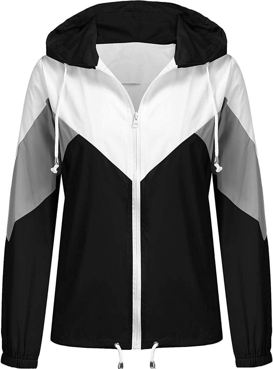 SoTeer Women's Waterproof Rain Jacket Lightweight Hooded Windbreaker Packable Active Outdoor Raincoat S-XXXL