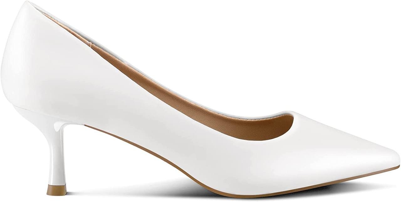 mysoft Women's Pumps 2inch Kitten Heel Pointed Toe Low Heel Dress Shoes