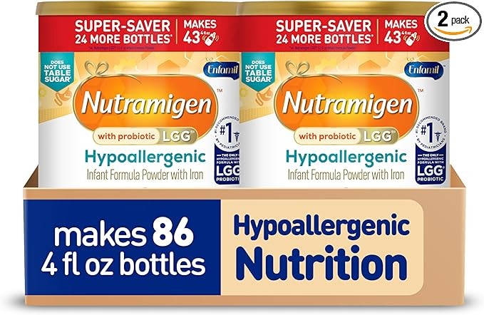 Enfamil A.R. 婴儿配方奶粉，经证实可在 1 周内减少反流和吐奶，富含铁、DHA 促进大脑发育，益生菌维护消化和免疫健康，粉状罐装，27.4 盎司（4 罐装）