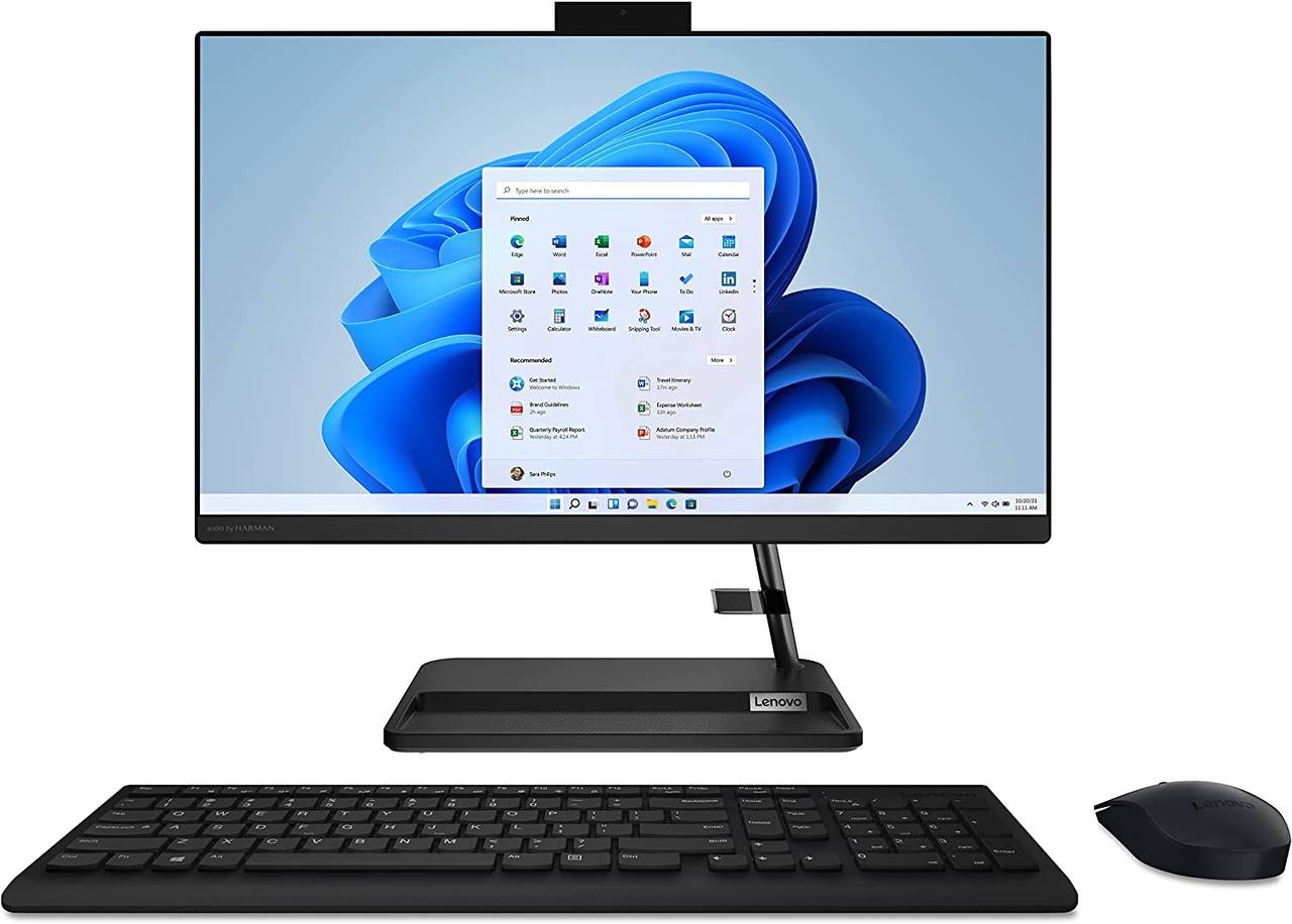 Lenovo IdeaCentre AIO 3i 22" All-in-One Computer, Intel Core i3-1115G4, FHD Touch Display, 8GB RAM, 256GB SSD, DVD RW Drive, Windows 11