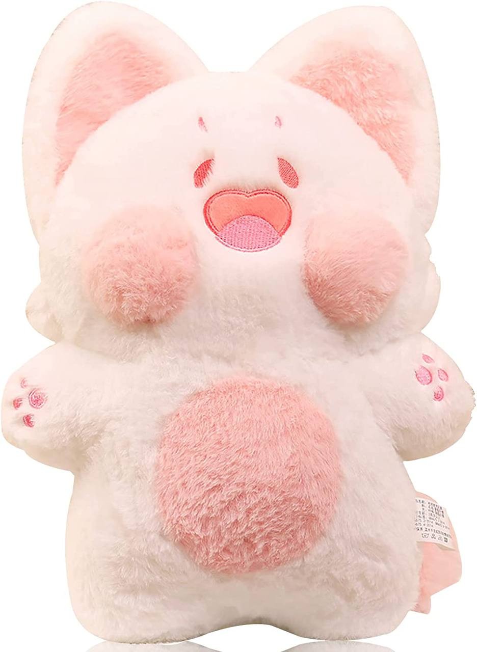 PERUKOYO Cat Plush Toy Cat Stuffed Animals Pillow Kawaii Plushie, Soft Plush Doll Black Cat Plushie Cat Pillow for Boys Girls