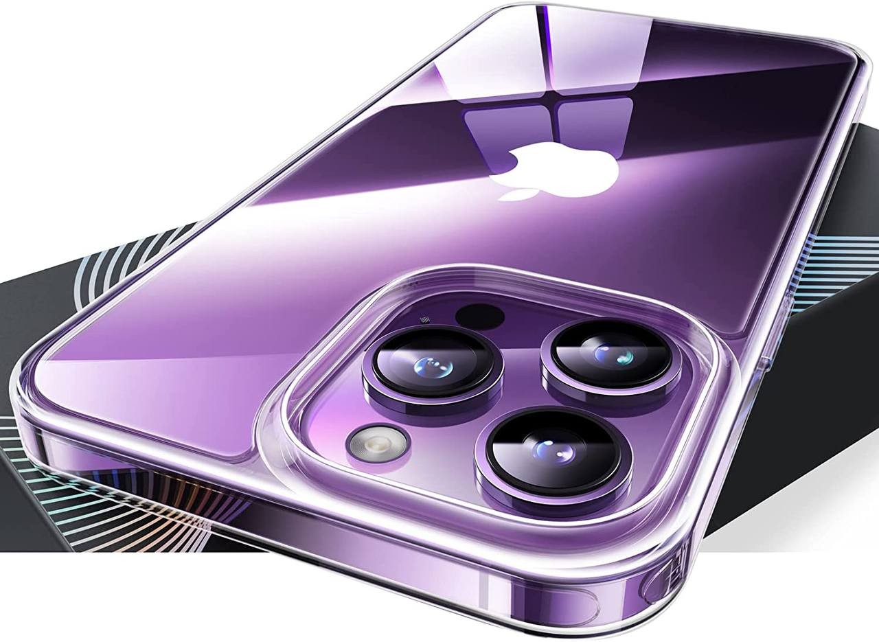 TORRAS Diamond Clear iPhone 14 Pro Case, 10FT Military Grade Drop Tested, Non-Yellowing, Shockproof Protective Hard Back Slim Thin Clear Case for iPhone 14 Pro Phone Case, 6.1 Inch, Clear