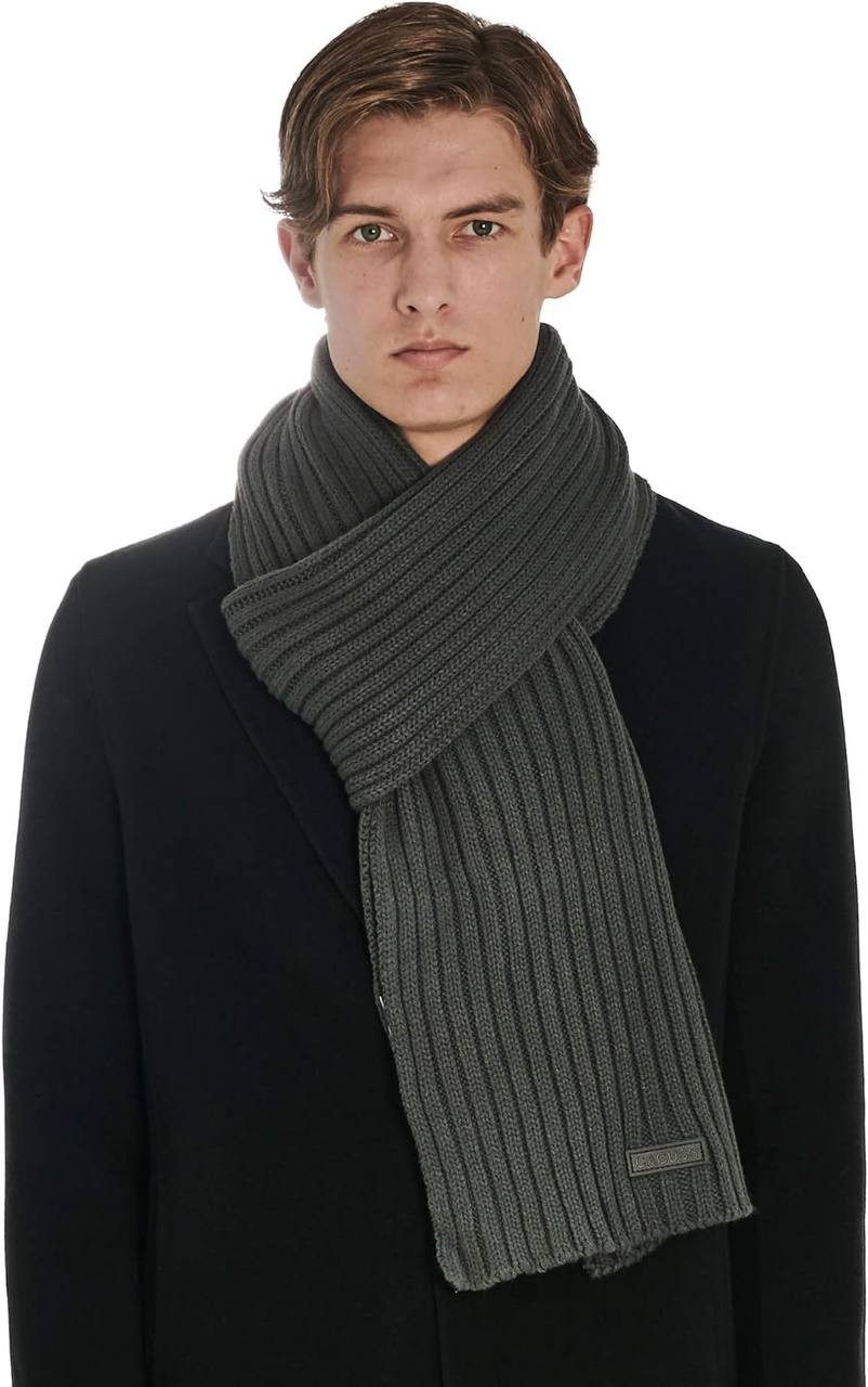 CACUSS Men's Long Thick Cable Cold Winter Warm Scarf Soft Knitted Neckwear